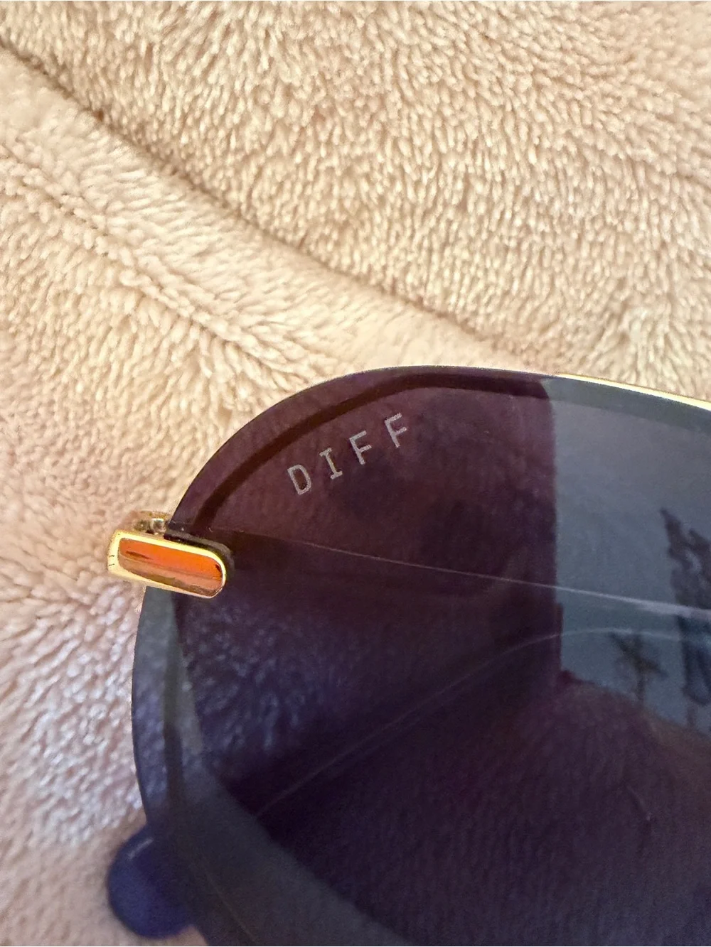 Diff Eyewear Gold Frame Sunglasses with Black Lenses